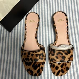 NIB leopard Slides with block heel